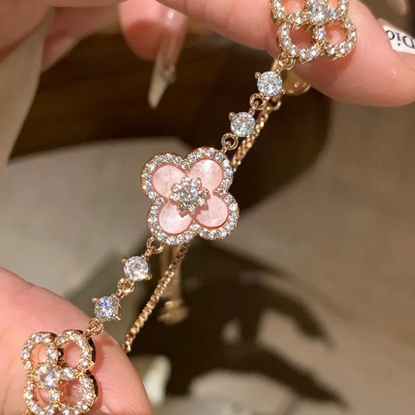 Elegant Pink Stone Cuff Bracelet