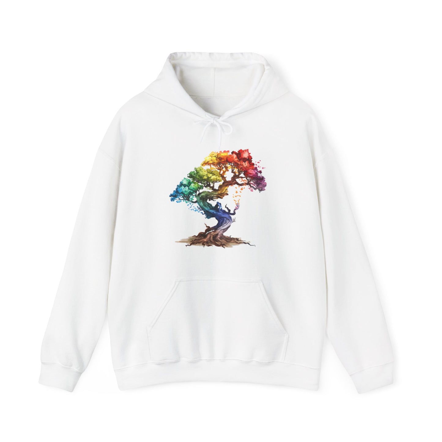 Flying Tree Hooded Sweatshirt Random Whimsical Forest Design Cozy Winter Wear