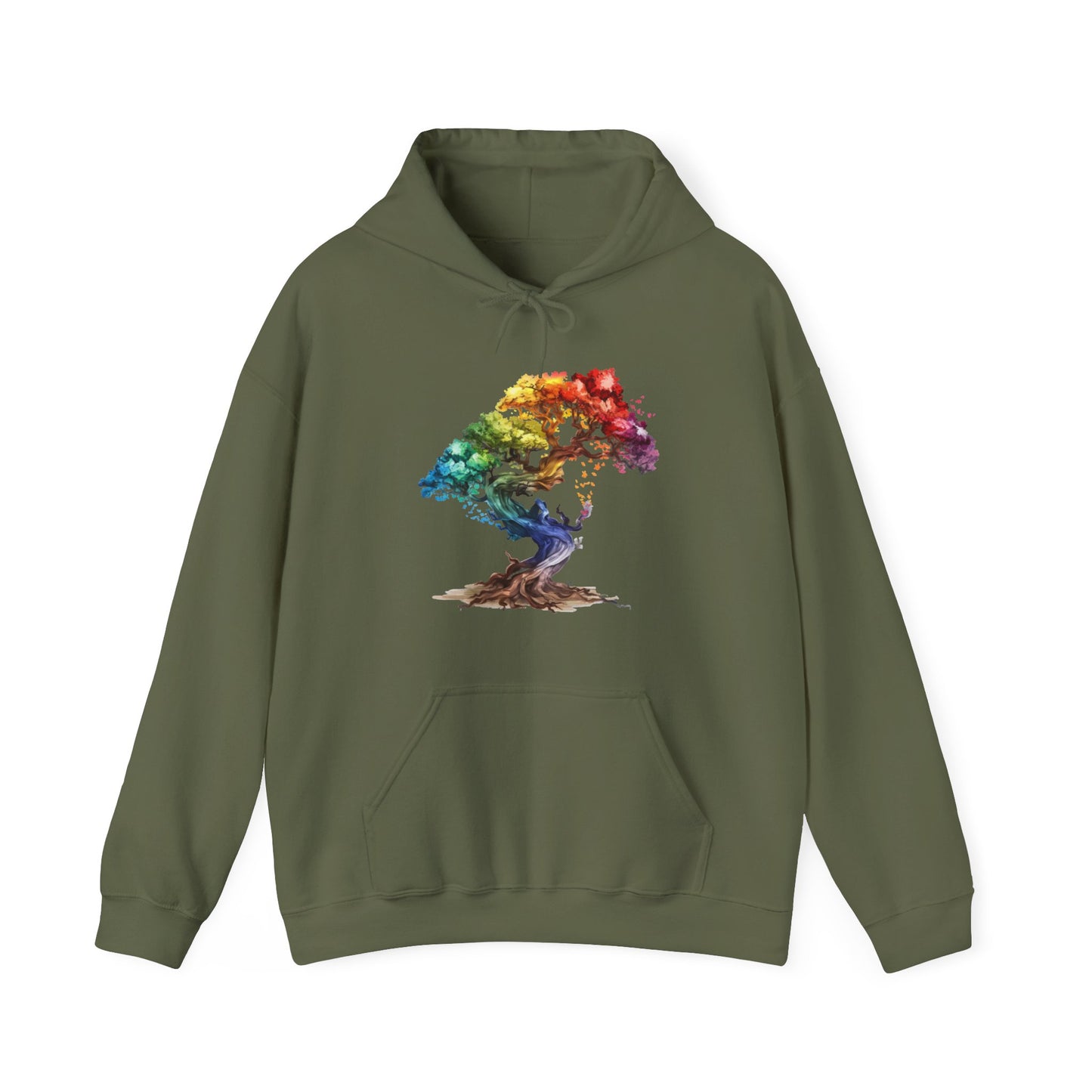 Flying Tree Hooded Sweatshirt Random Whimsical Forest Design Cozy Winter Wear