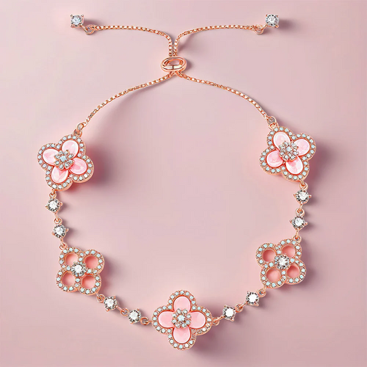 Elegant Pink Stone Cuff Bracelet