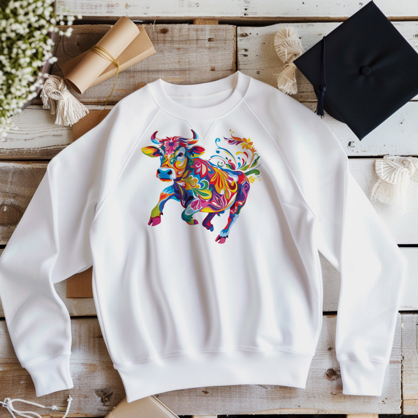 Flying Cow Sweatshirt Random Sky High Adventures Pullover