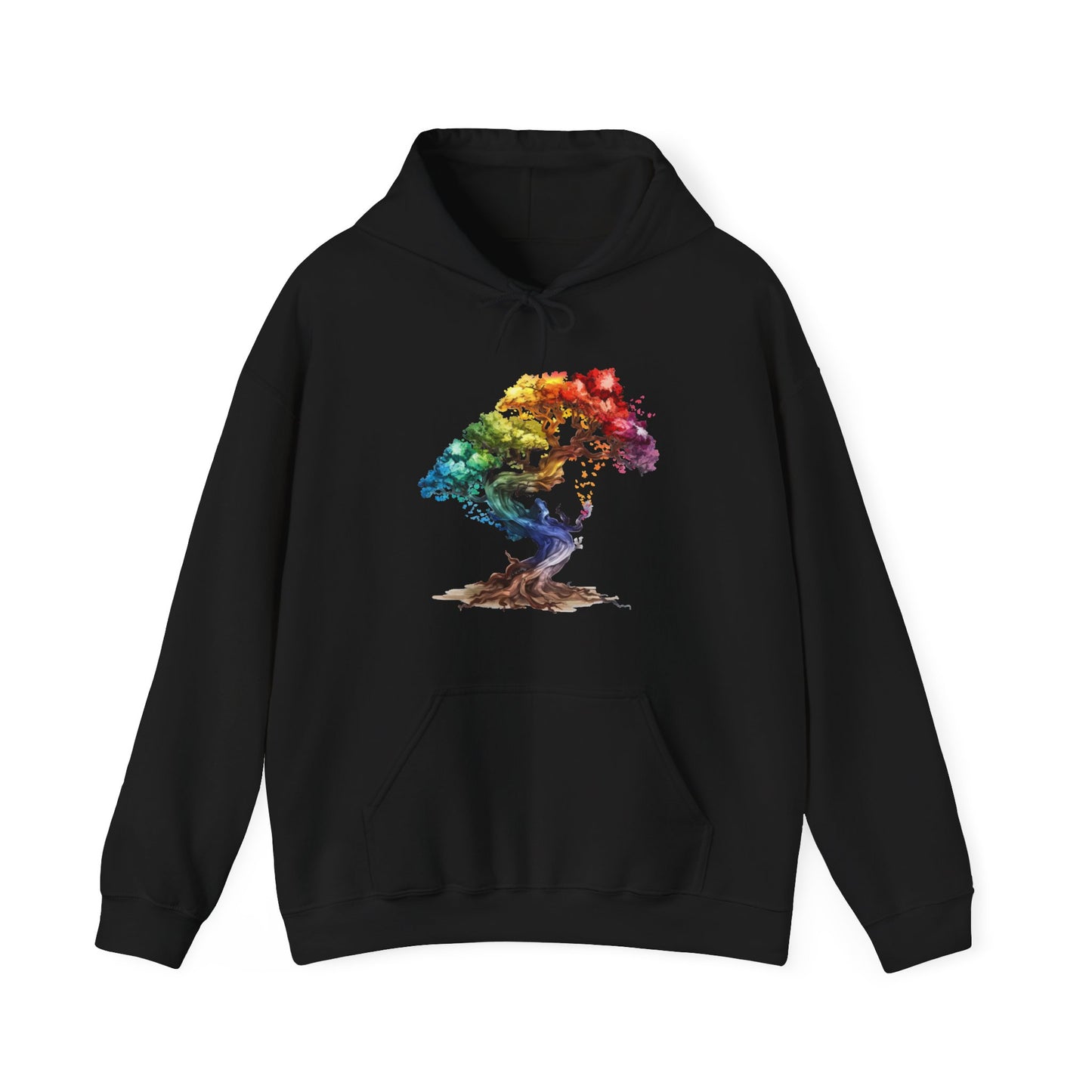 Flying Tree Hooded Sweatshirt Random Whimsical Forest Design Cozy Winter Wear