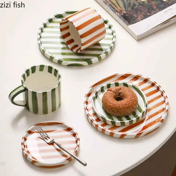 Charming Striped Ceramic Mug
