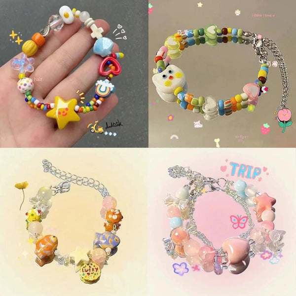 Charming Star Cat Beaded Bracelet