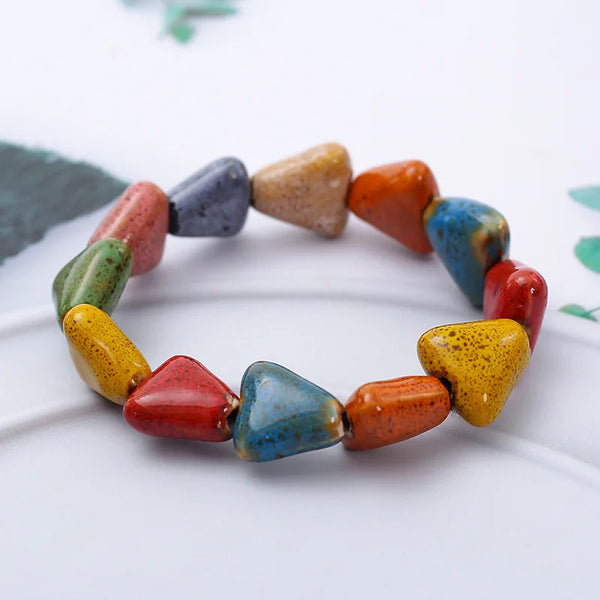 Rainbow Glazed Ceramic Bracelet