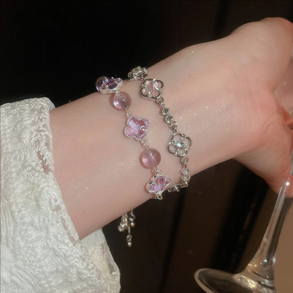Elegant Crystal Flower Bracelet