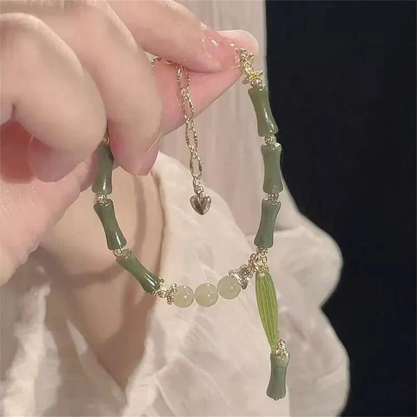 Elegant Bamboo Charm Bracelet