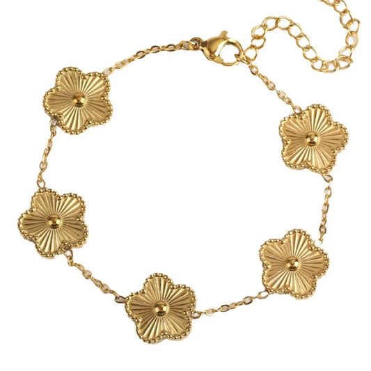 Golden Clover Charm Bracelet