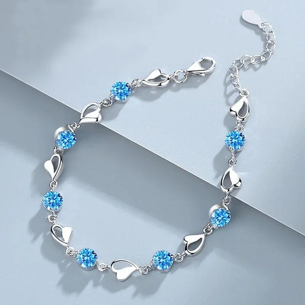 Ocean Heart Silver Bracelet