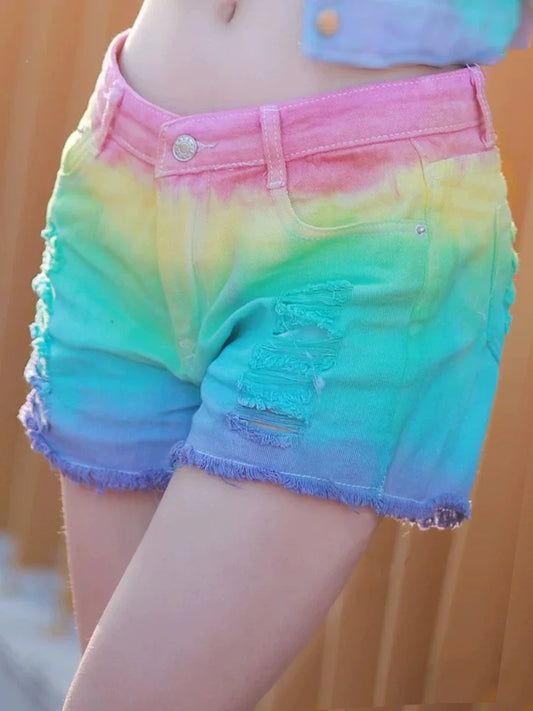 Colorful Vibe Denim Shorts